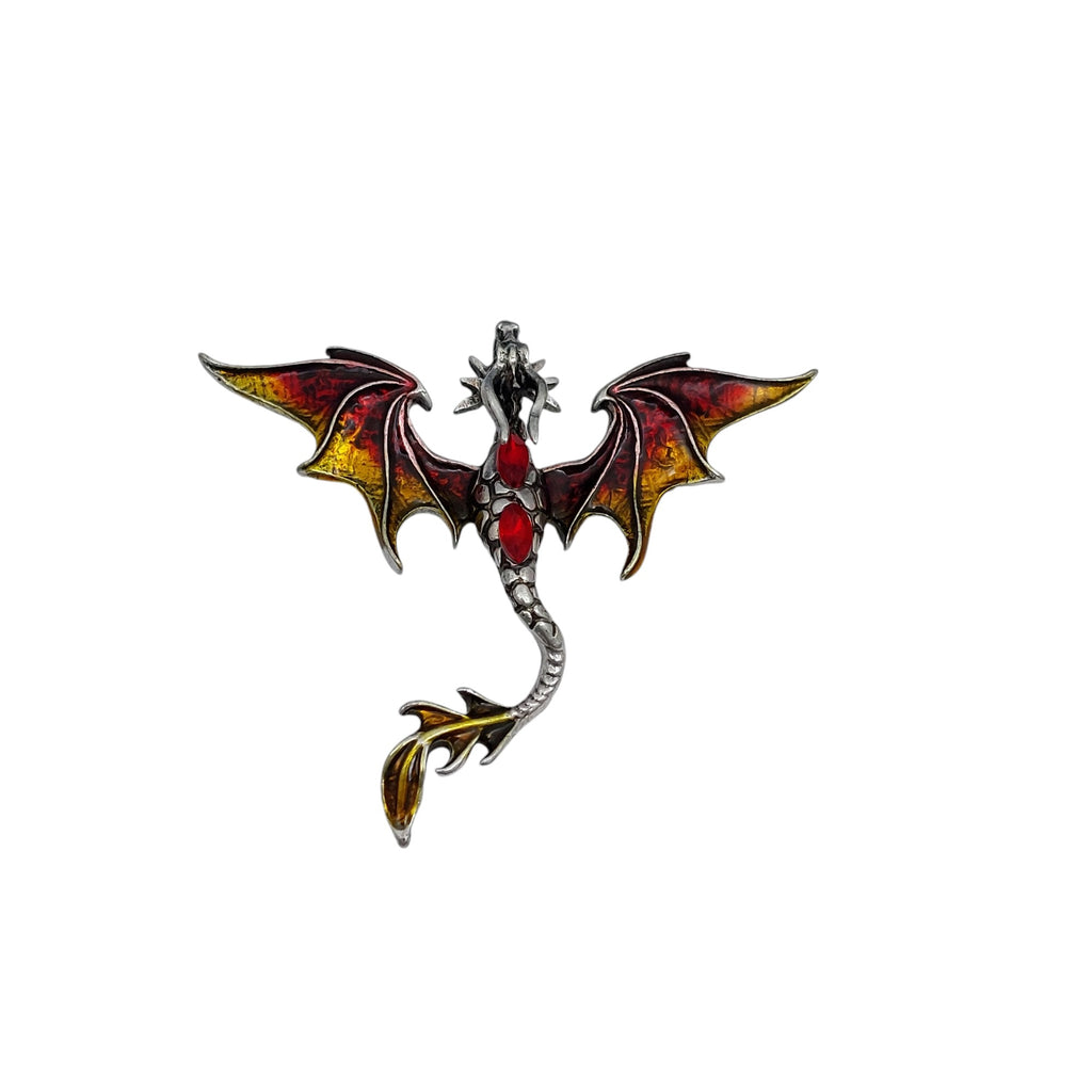 Brosche Drachen Rot