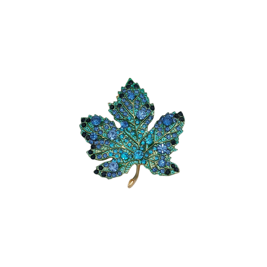 Brosche Blatt Blau