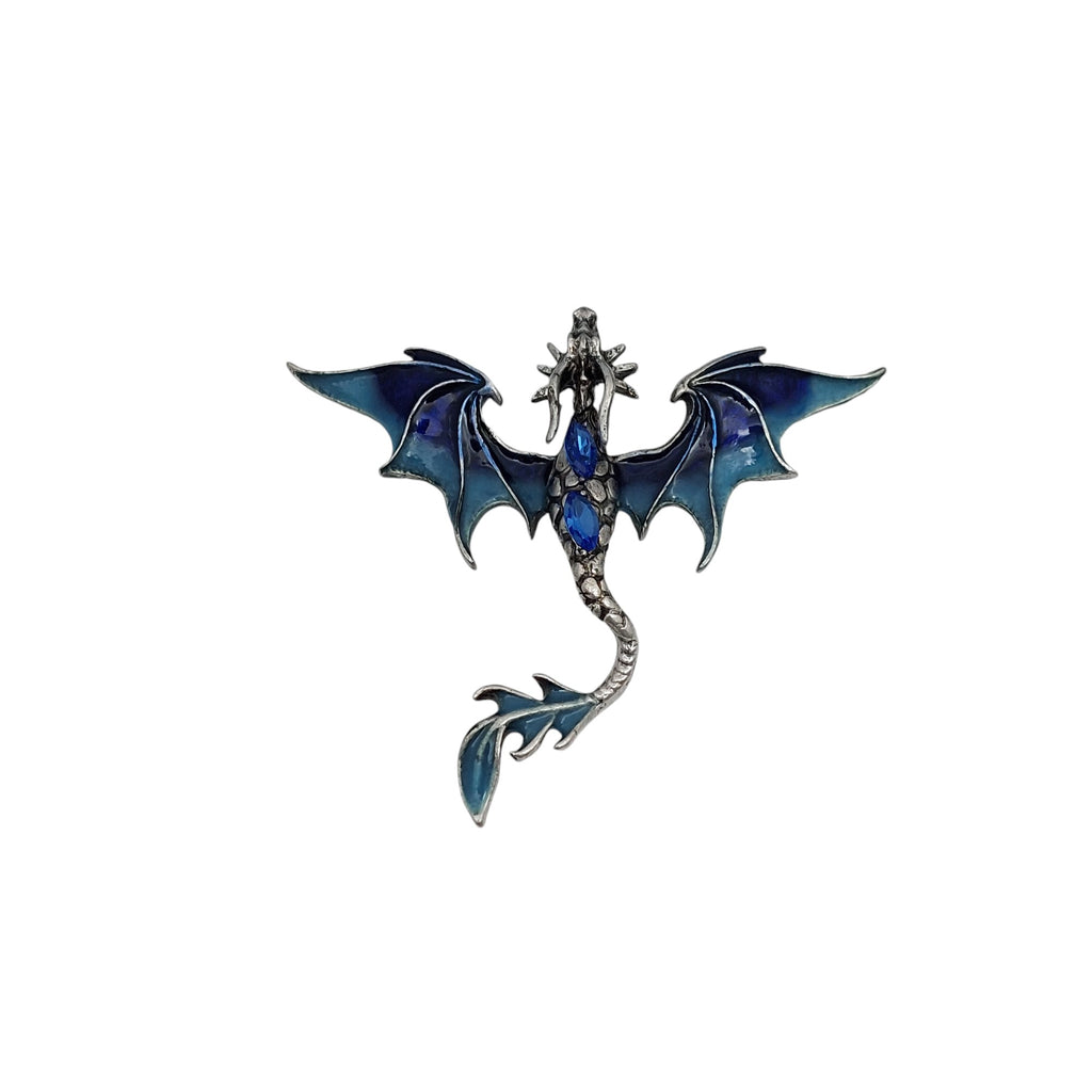 Brosche Drachen Blau
