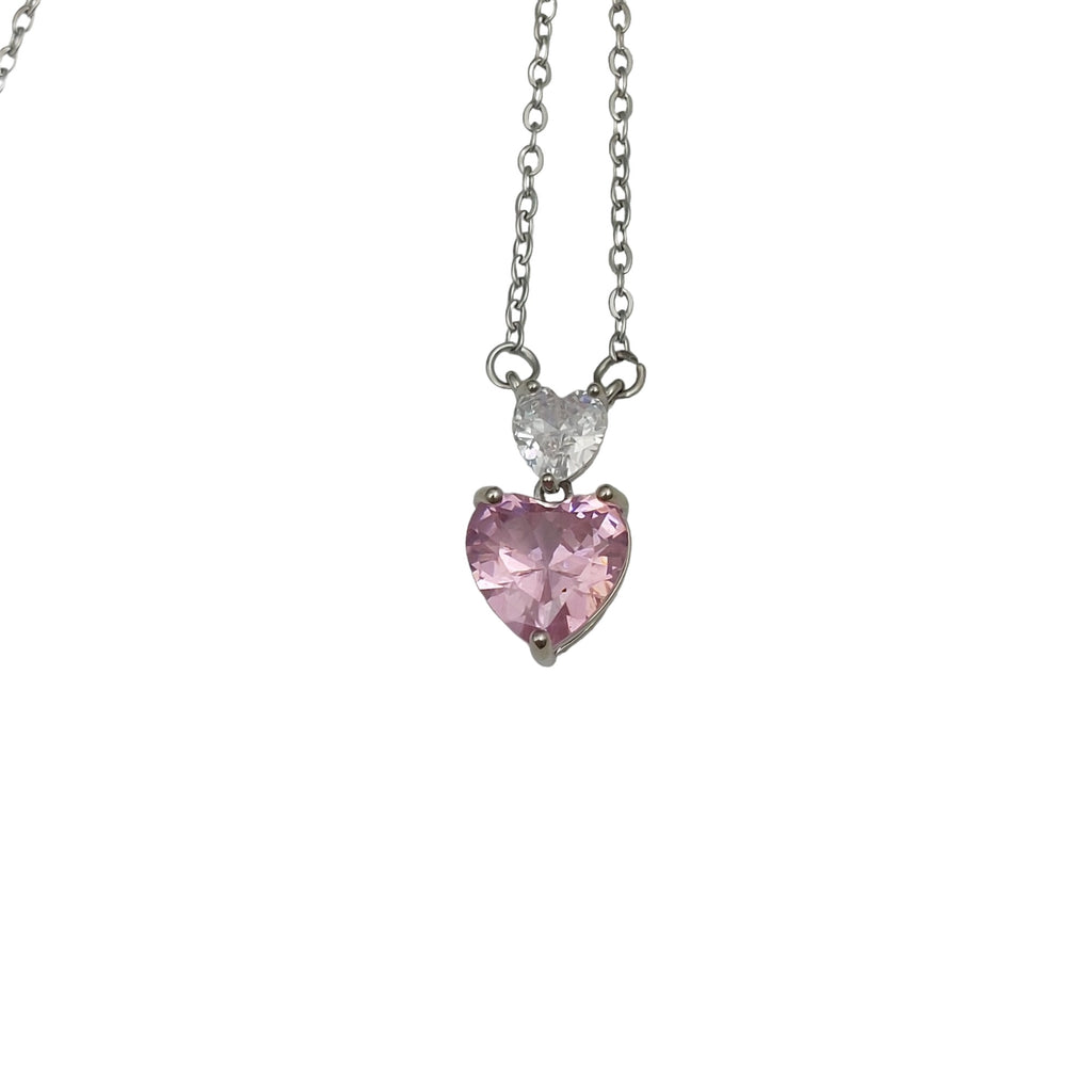 Halskette mit Herz Anhänger Pink