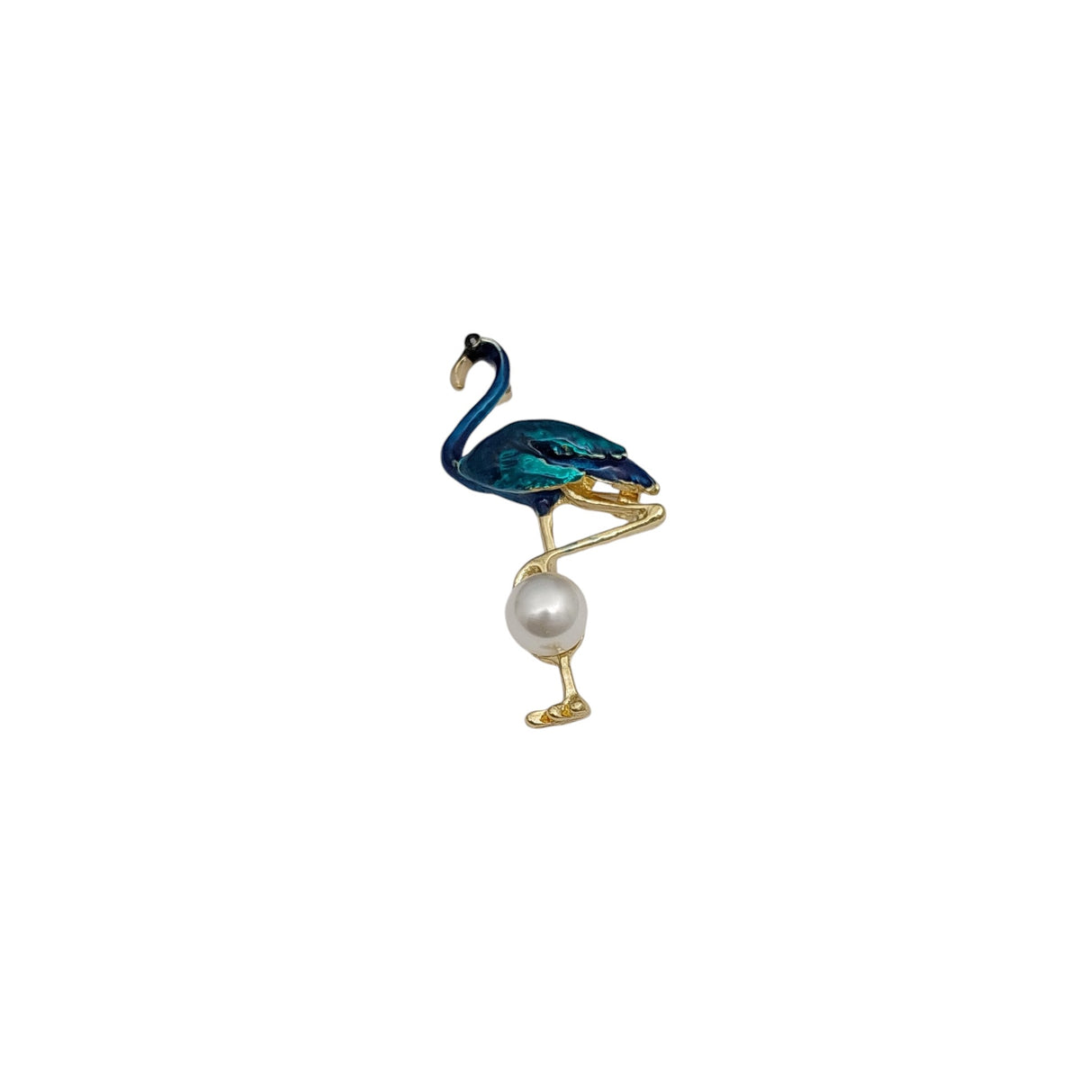 Brosche Flamingo Blau