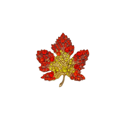 Brosche Ahorn Blatt Rot