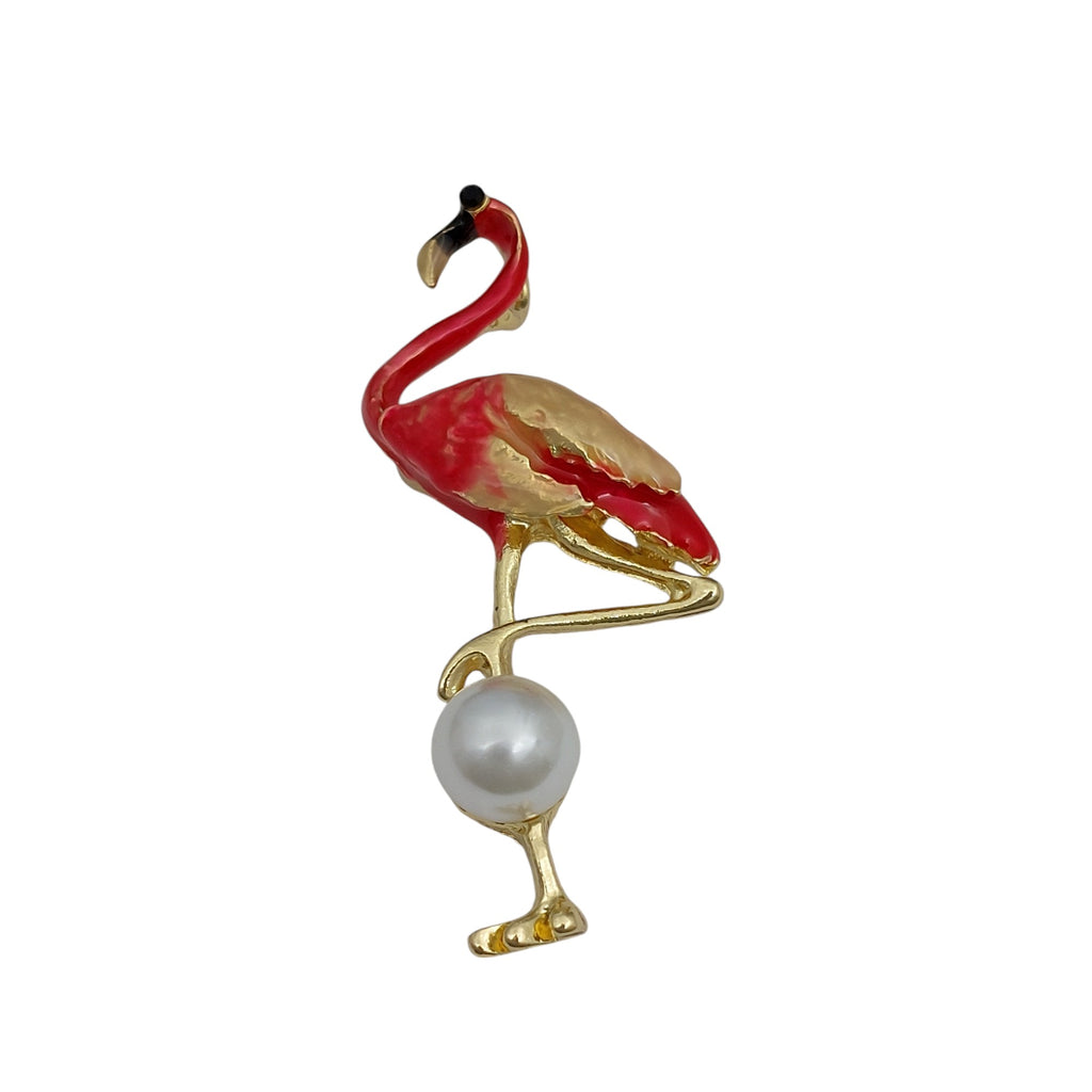 Brosche Flamingo Rot
