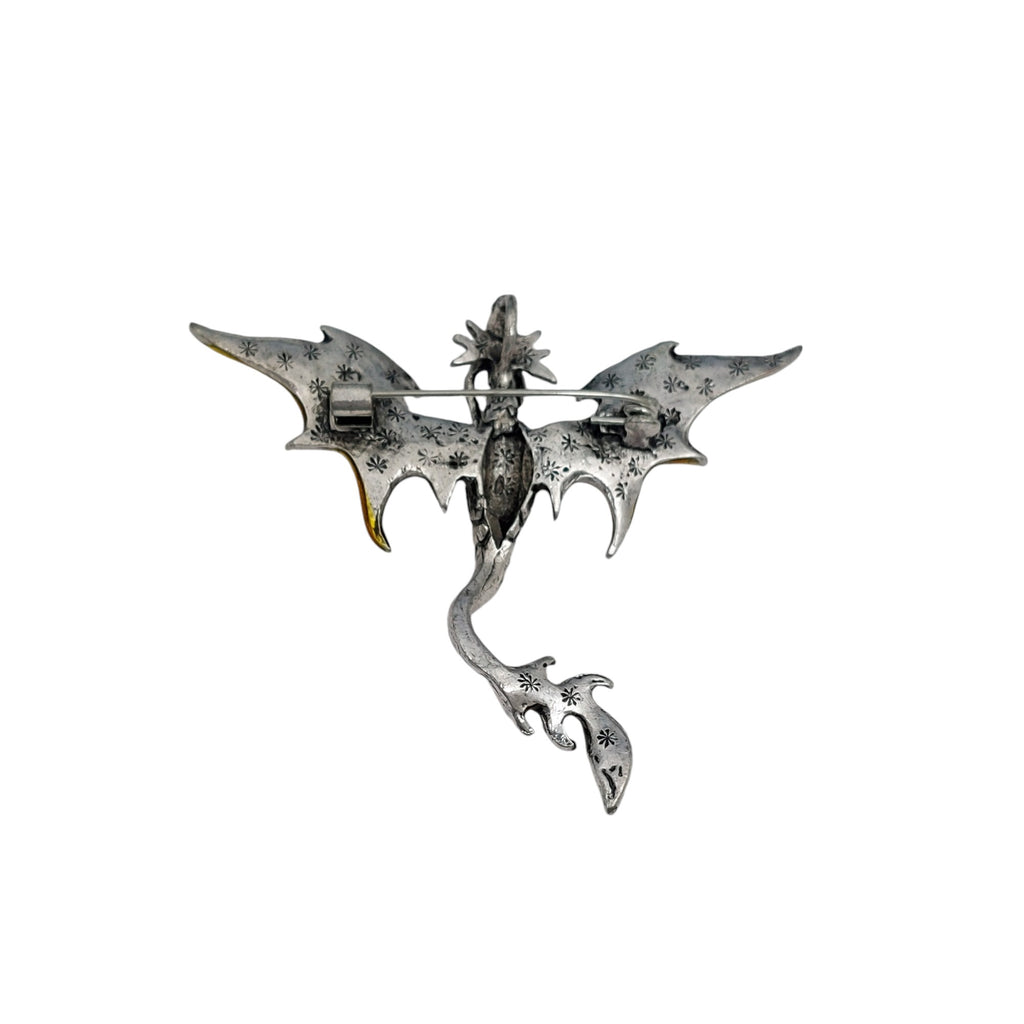 Brosche Drachen Rot