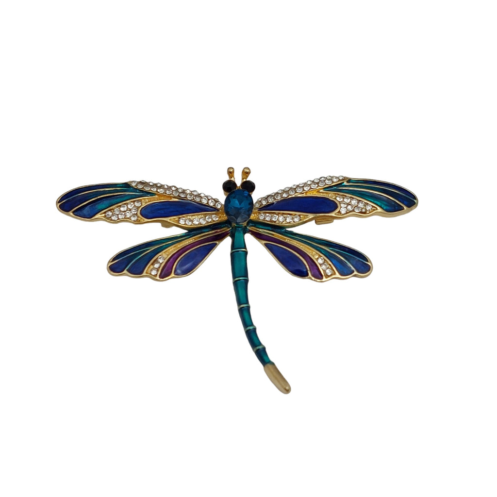Brosche Libelle Blau