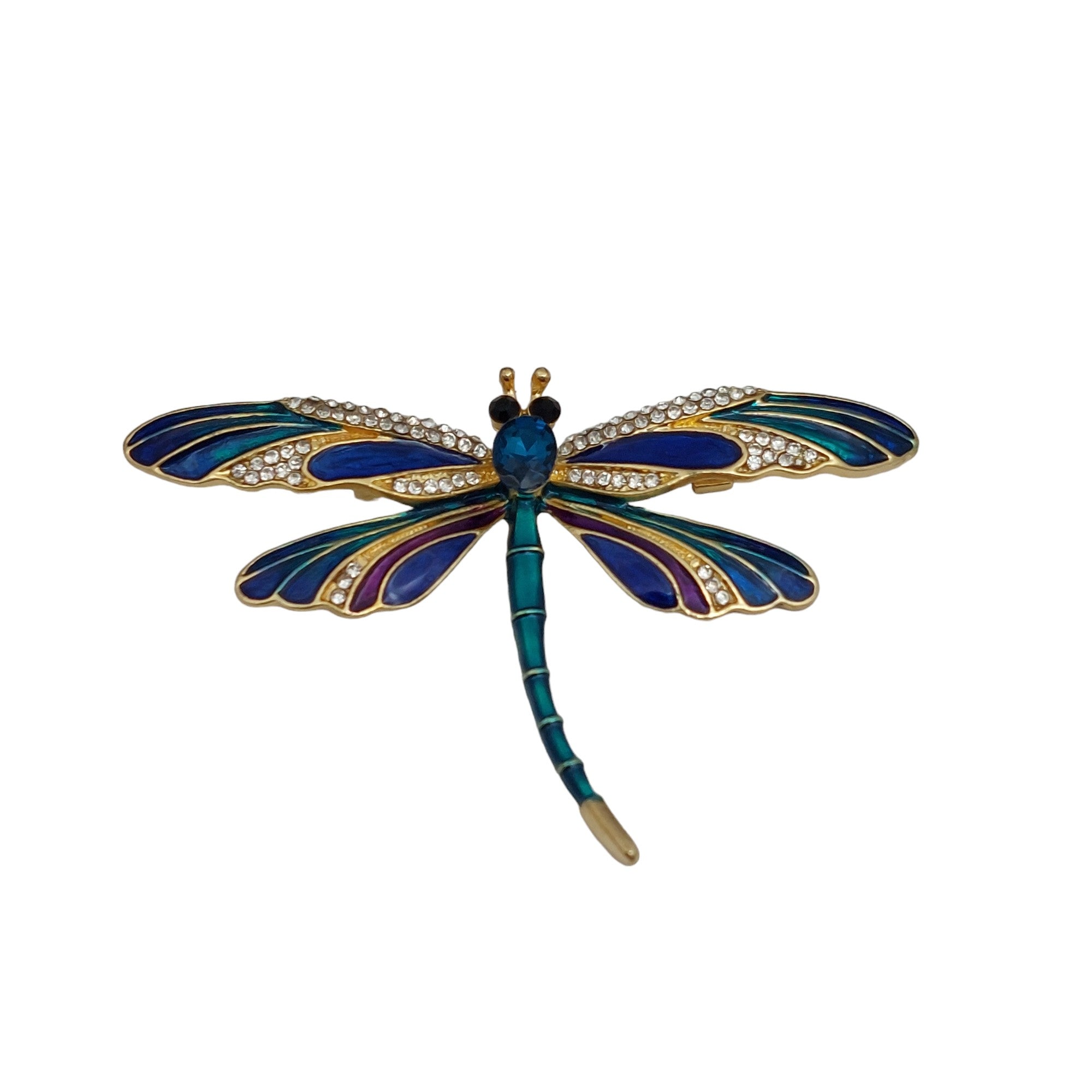 Brosche Libelle Blau