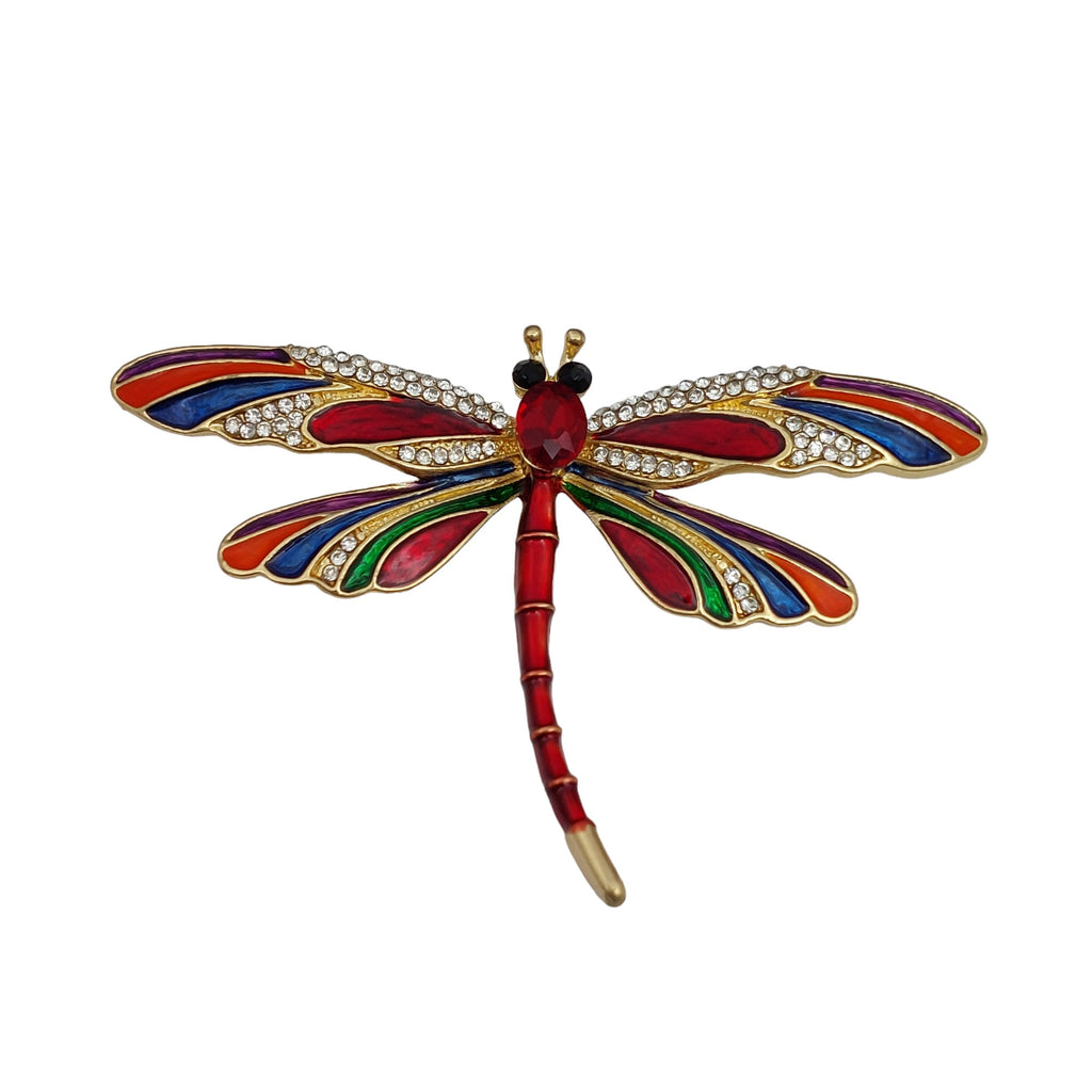 Brosche Libelle Rot
