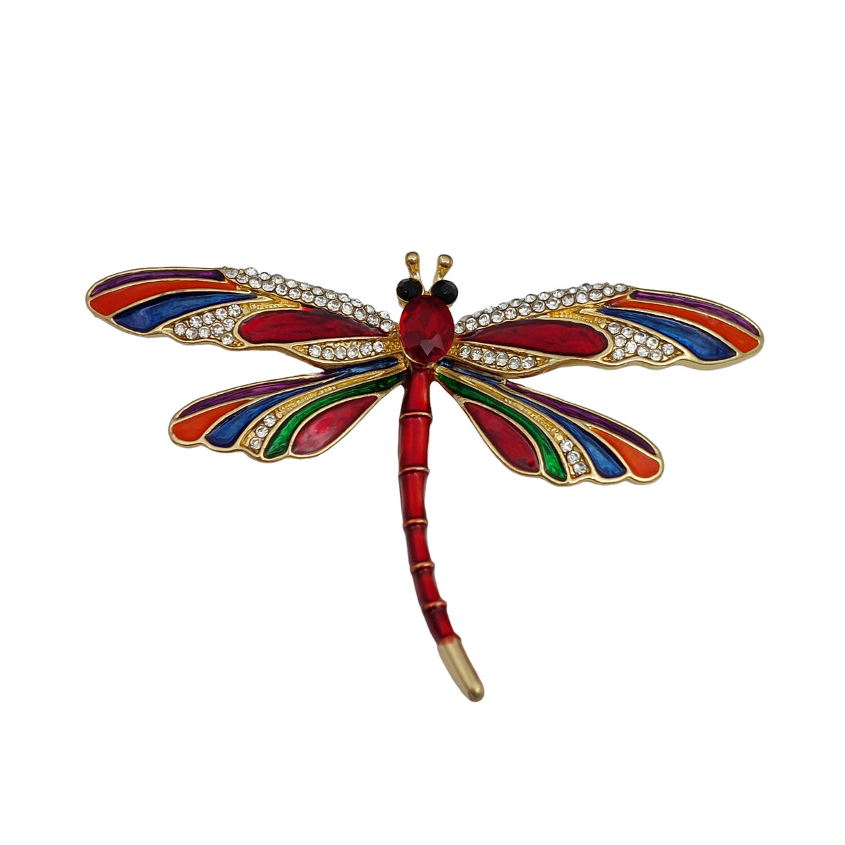 Brosche Libelle Rot