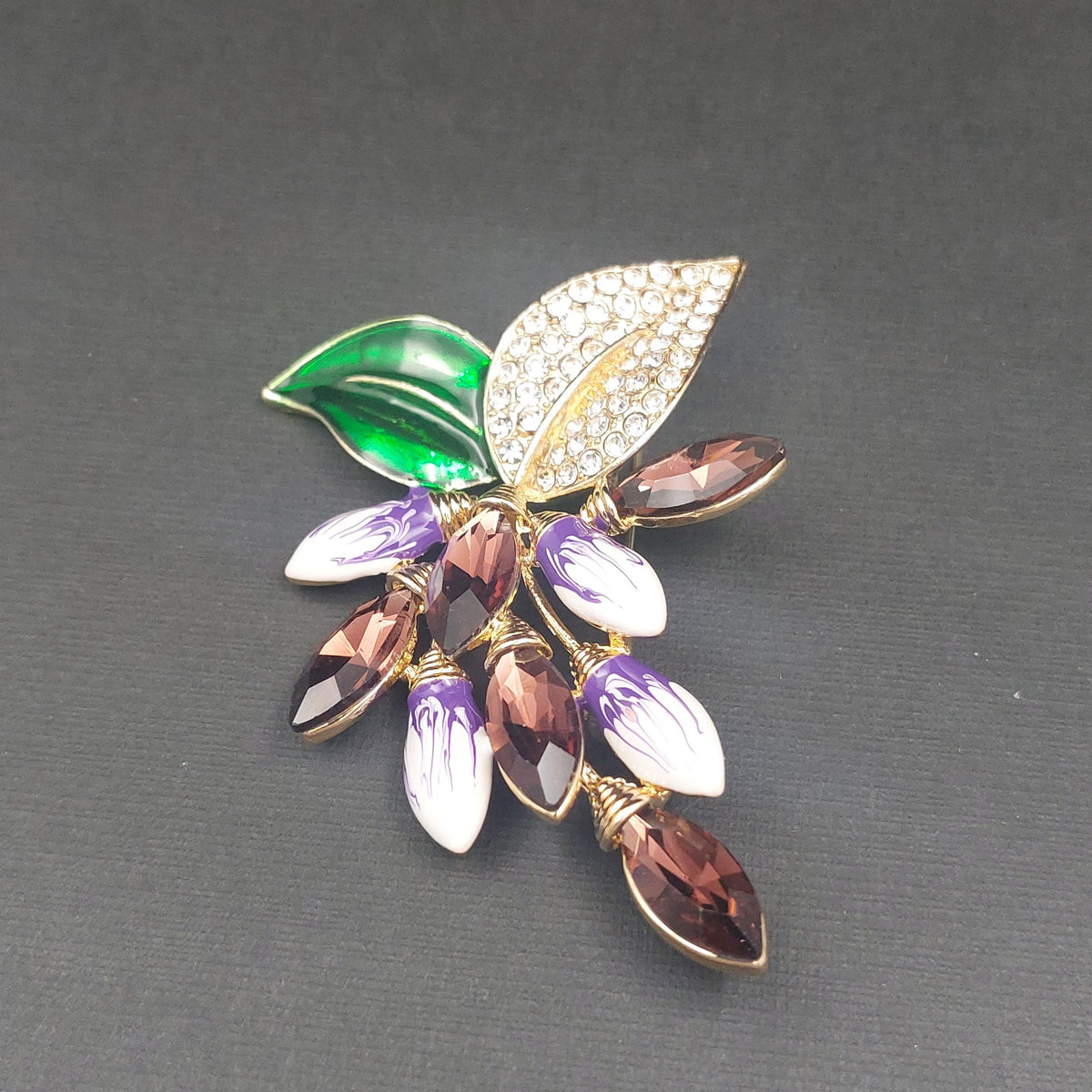 Brosche Kristall Blume