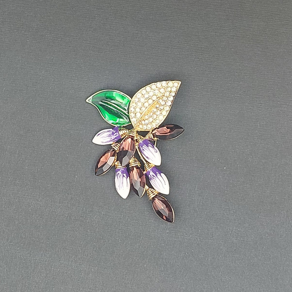 Brosche Kristall Blume