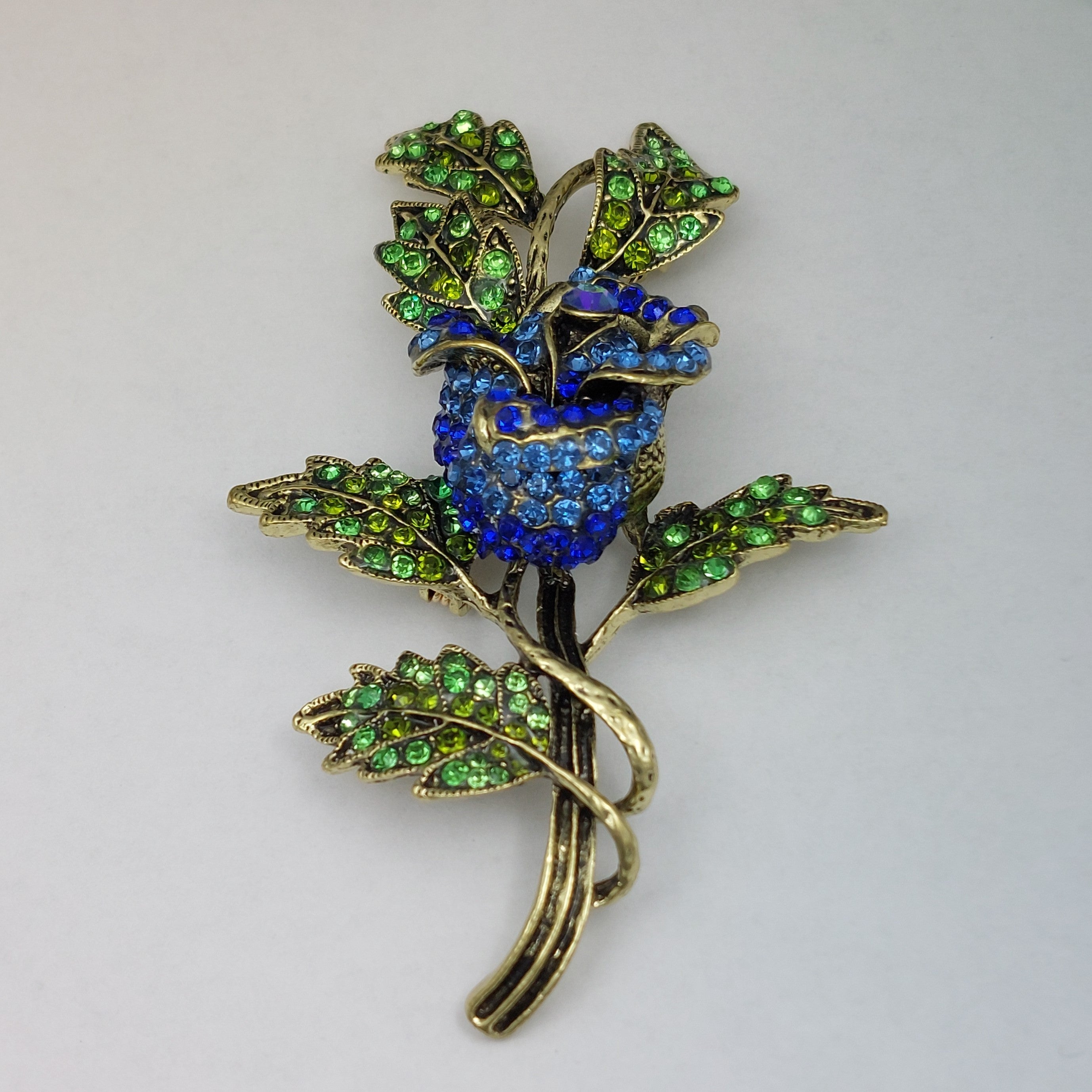 Brosche Blume mit Zweig