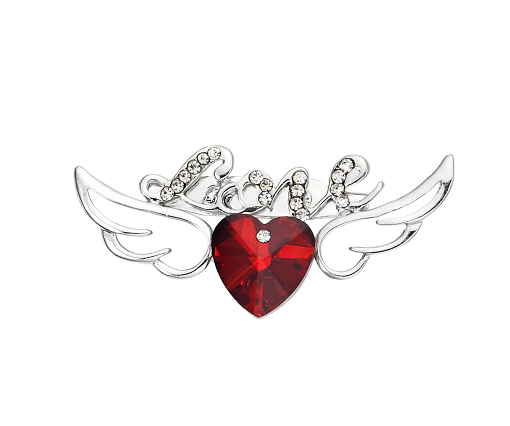Brosche  „Love“ rot